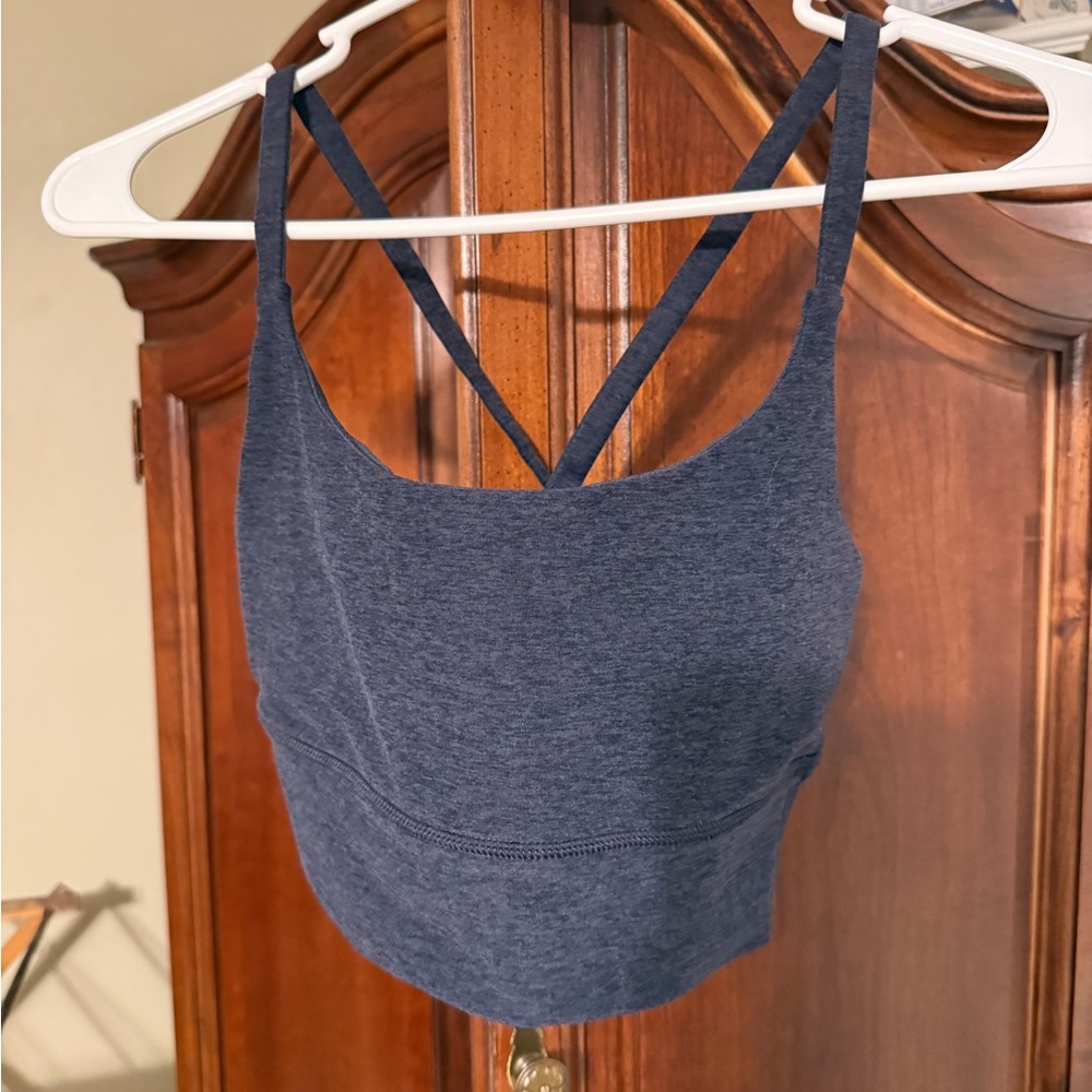Vuori long line elevation bra.  Blue. Size small